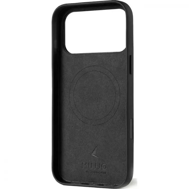 Mujjo Full Leather Case hoes voor iPhone 17 Pro Max zwart