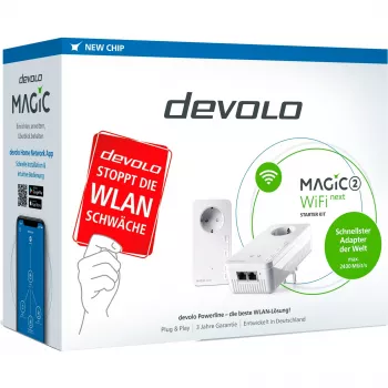 devolo Magic 2 WiFi next Powerline starterkit 1x devolo Magic 2 WiFi next adapter, 1x devolo Magic 2 LAN adapter
