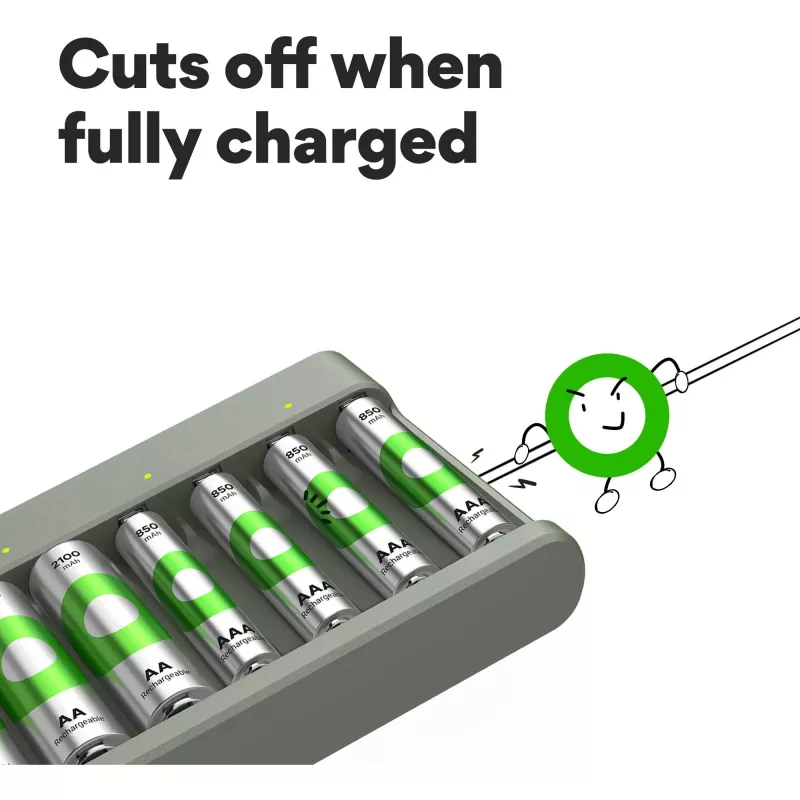 Batterijoplader GP E821 voor NiMH AA- en AAA-accu's, model E821