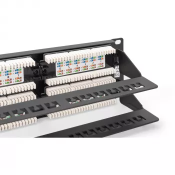 DIGITUS - Patchpanel - RJ-45 X 48 - grijs, RAL 7035 - 2U - 48 poorten (DN-91648U)