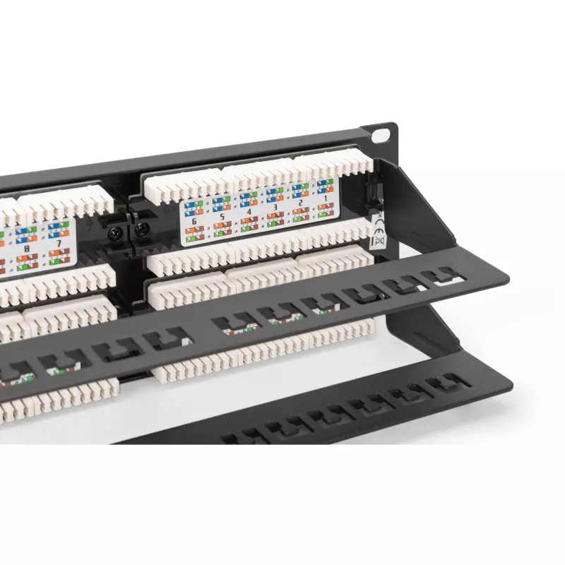 DIGITUS - Patchpanel - RJ-45 X 48 - grijs, RAL 7035 - 2U - 48 poorten (DN-91648U)