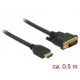 Videokabel-adapter DeLOCK 85651 0,5 m HDMI Type-A DVI zwart