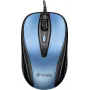 USB-kabelmuis, 4 knoppen, optisch, symmetrisch, blauw