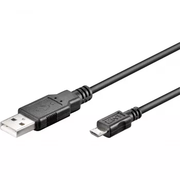 USB 2.0-kabel, USB-A stekker > Micro-USB stekker (zwart, 5 meter)
