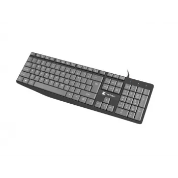 Bedraad full-size toetsenbord NATEC NKL-1507 USB QWERTY US International grijs/zwart, 105 toetsen, numeriek toetsenblok