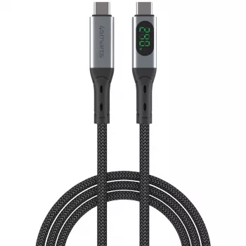 USB-kabel 4smarts 541438 USB4 Gen 2x2 1,5 m USB-C zwart grijs