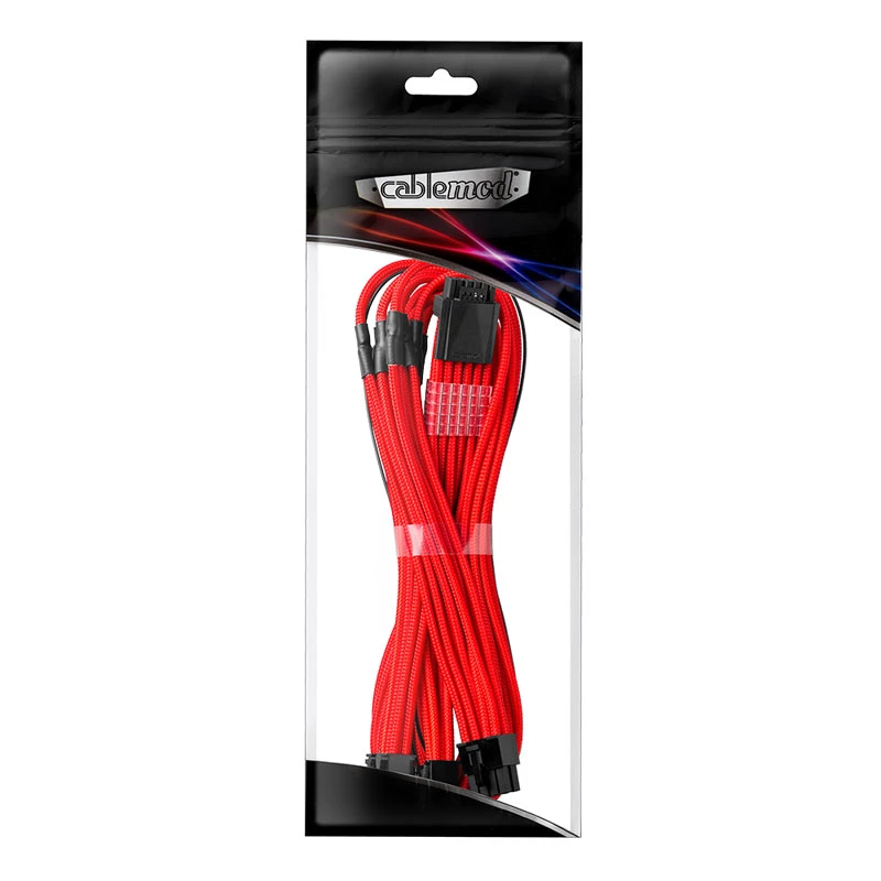 CableMod C-Series PRO ModMesh 12VHPWR-naar-3x-PCIe-kabel voor Corsair - 60 cm, rood