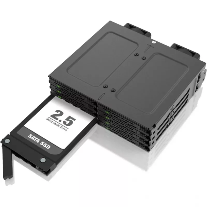 Mobiel rack icy dock MB038SP-B voor 8x 2,5-inch SATA/SAS-stations, passend voor 1x 5,25-inch bay