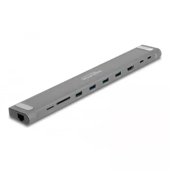 DeLOCK USB Type-C slanke dockingstation 4K HDMI USB 3.2 Gen 1 LAN SD PD 3.0