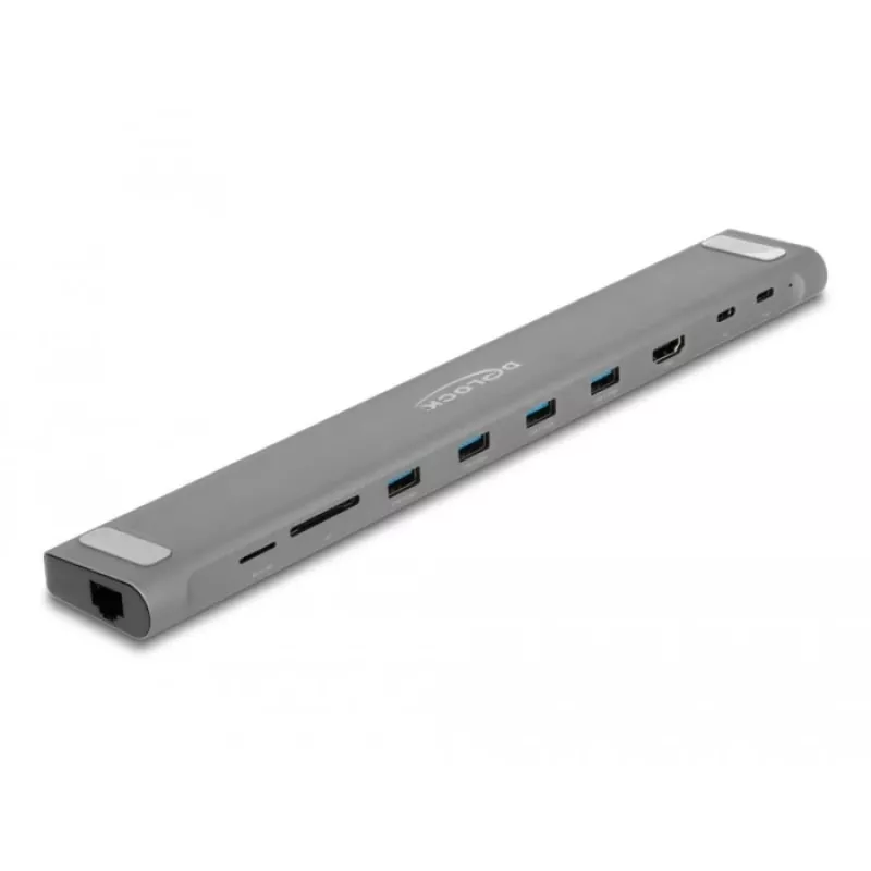 DeLOCK USB Type-C slanke dockingstation 4K HDMI USB 3.2 Gen 1 LAN SD PD 3.0