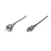 Assmann stroomkabel. Schuko - C5 M/V. 1,2 m. H05VV-F3G 0,75 mm². blauw (AK-440115-012-S)