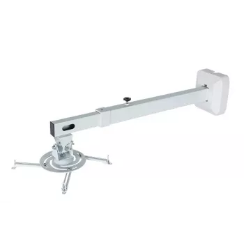 Wandbeugel AVTEK WallMount Next 1200 — staal, wit, telescopisch, 360° draaibaar, kantelbaar ±42°, max. belasting 20 kg