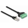 DeLOCK RJ45-kabel Cat.6 stekker naar klemmenstrookadapter 30 cm zwart groen