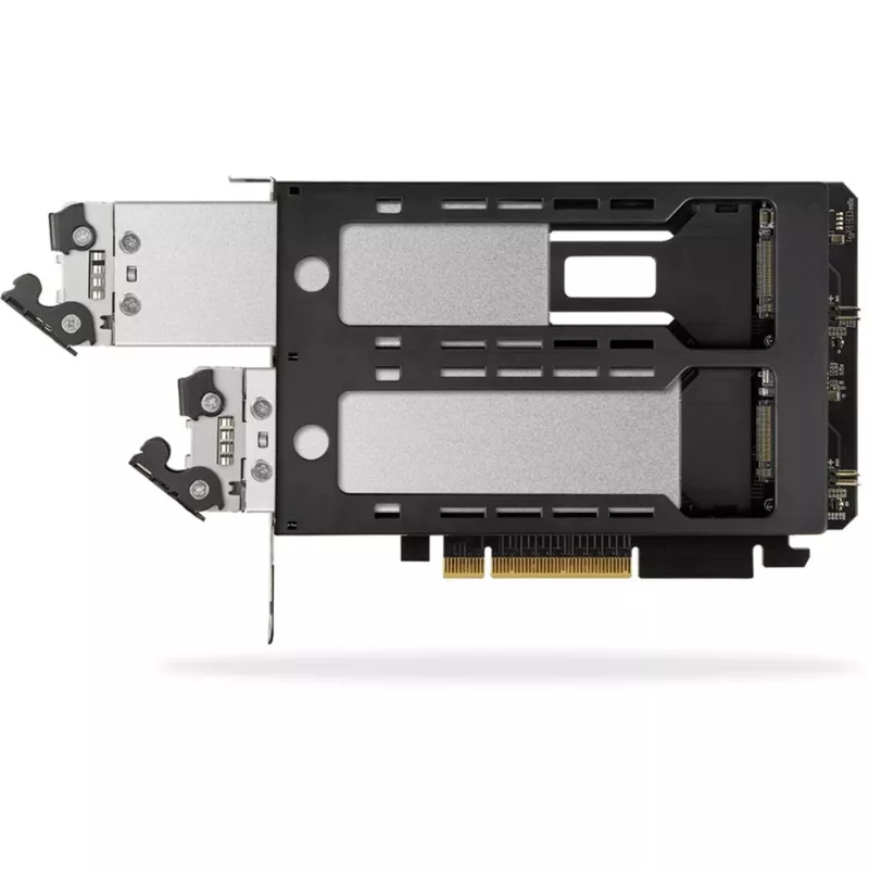 Mobiel opslagrack RAIDSONIC ToughArmor MB842MP-B — 2 verwisselbare bays voor M.2 NVMe, PCIe 4.0 x16