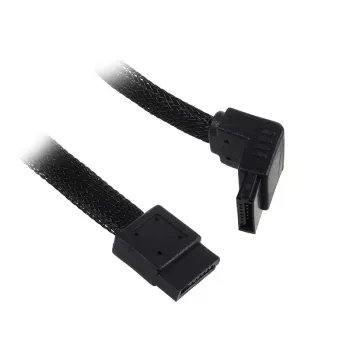 SilverStone SATA III-kabel 50 cm haaks / recht - omhuld zwart