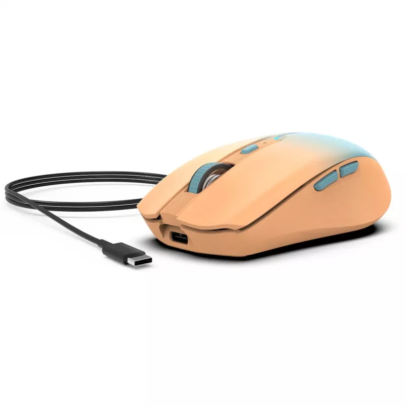 Cian Technology GmbH INCA Muis IWM-511RT Blt+Wrls RGB Basiskleur Oranje