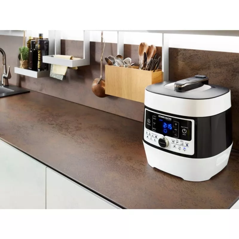 Elektrische snelkookpan Rommelsbacher MD 1000 – 4 l, 1000 W, 14 programma's, wit/zwart