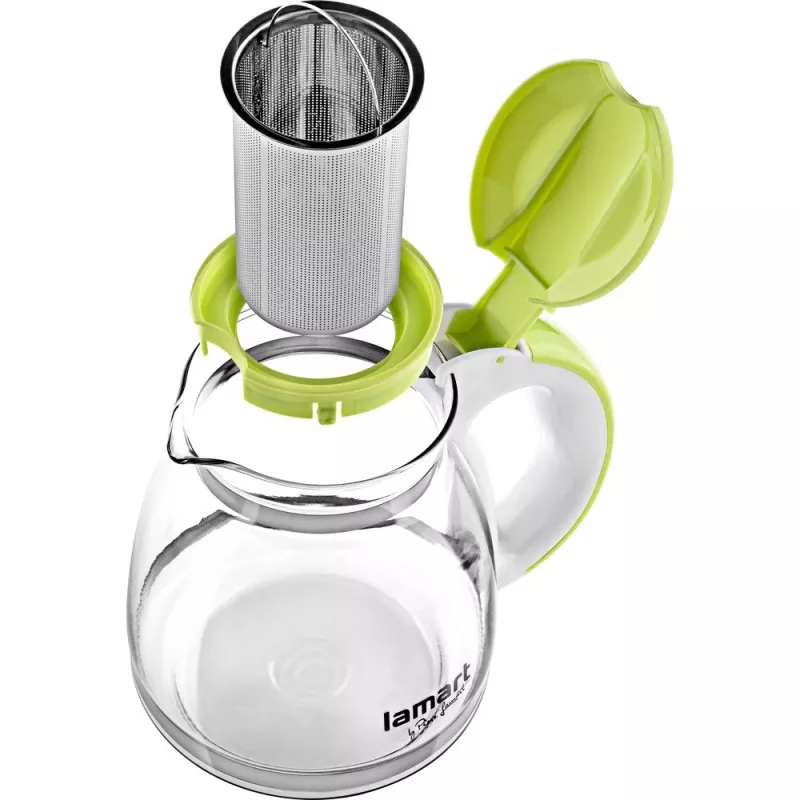 Glazen kan Lamart LT7028 groen transparant 13 cm diameter 155 mm hoogte