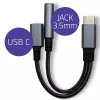 Adapter 2-in-1 USB-C naar USB-C en 3,5-mm-jack PD 15W