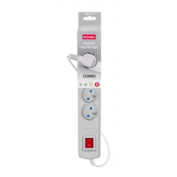 Activejet grijze stekkerdoos met kabel ACJ COMBO 5G/3M/BEZP. AUT/S