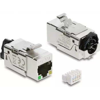 Keystone-module DELOCK 86610 — plat, roestvrij staal, RJ-45, 16,4×37,5×22 mm