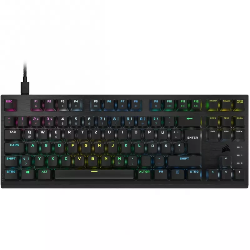 Corsair K60 PRO TKL optisch-mechanisch gamingtoetsenbord, OPX-switches, RGB, zwart