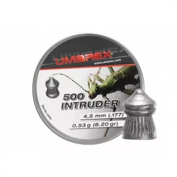 Gun pellets Umarex Intruder Pointed Ribbed 4.5 mm, loden diabolo, 0.52 g, 500 stuks, getrokken loop