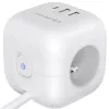 Power Cube QOLTEC 52547 stekkerdoos 3×AC-stopcontacten, 2×USB-A, 1×USB-C PD 20W