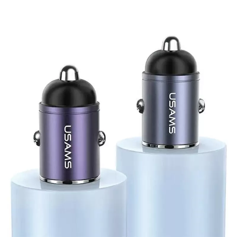 Autolader usams C38 30W — 1x USB-A + 1x USB-C snelladen