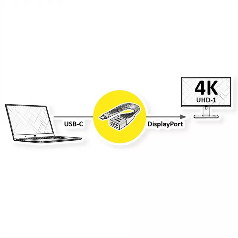 ROTRONIC-SECOMP Roline - adapterkabel - USB-C (M) naar DisplayPort (W)