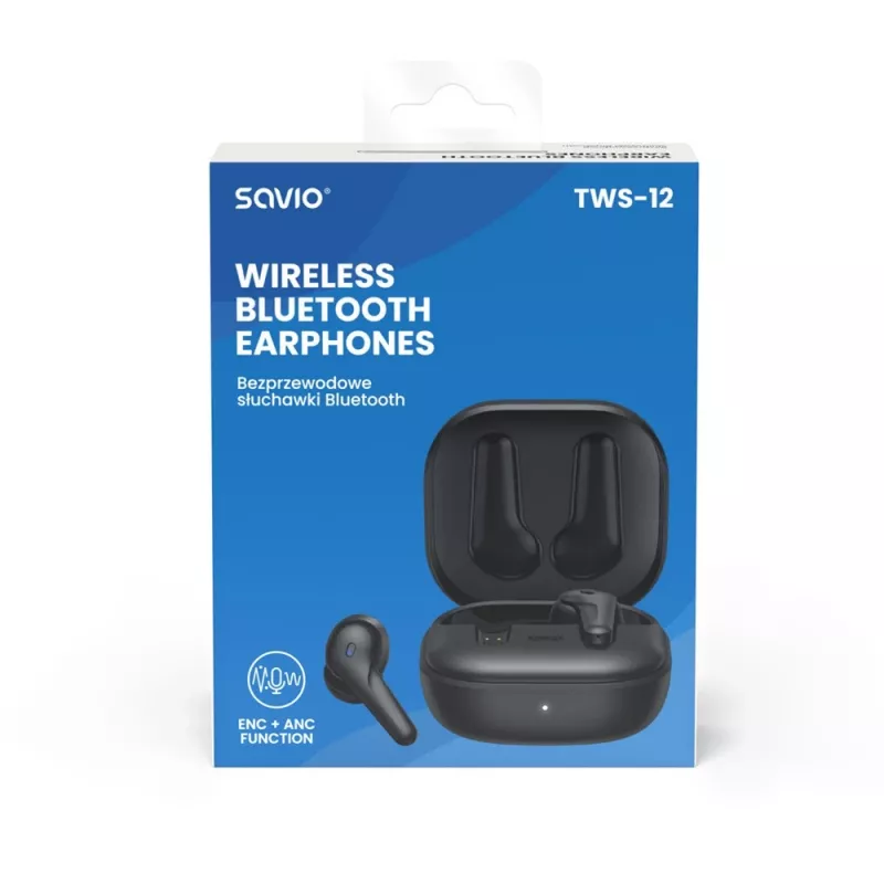 SAVIO In-ear-TWS-headset TWS-12, Bluetooth 5.3, ingebouwde microfoon, zwart