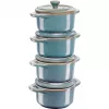 Staub Mini Cocotte rond, 4 st. - 200ml, antiek turquoise