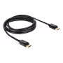 DisplayPort-kabel DeLOCK 82424 3 m stekker-stekker goud zwart
