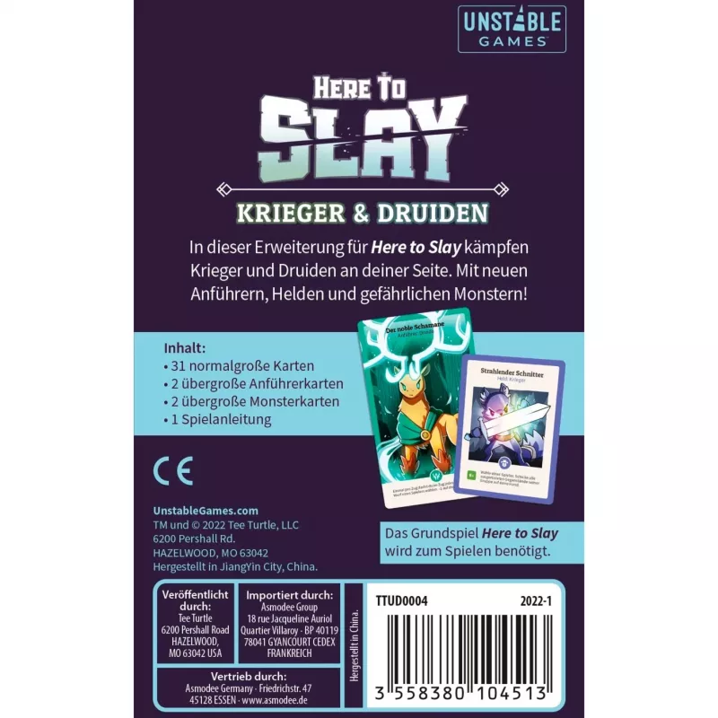 Here to Slay - Krijgers & Druïden, kaartspel-uitbreiding