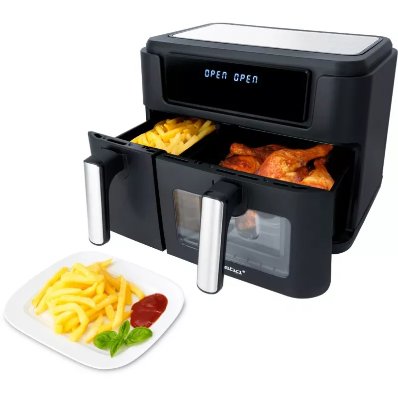 Dual heteluchtfriteuse HF 9500 DUO (zwart, 2.400 watt, 2 manden 6 L + 3,5 L)
