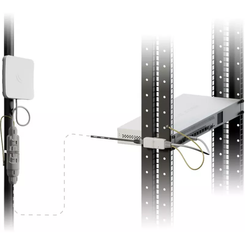 Mikrotik RBGESP overspanningsbeveiliging zwart