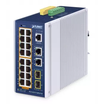 Managed switch PLANET IP30 16-poorts L2/L4 Gigabit Ethernet PoE
