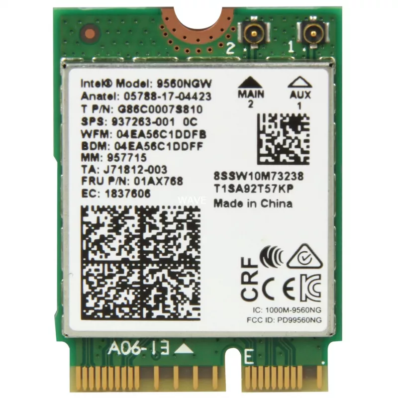 Intel Wireless-AC 9560 - netwerkadapter - M.2 2230 - 802.11b, 802.11a, 802.11g, 802.11n, 802.11ac, Bluetooth 5.0