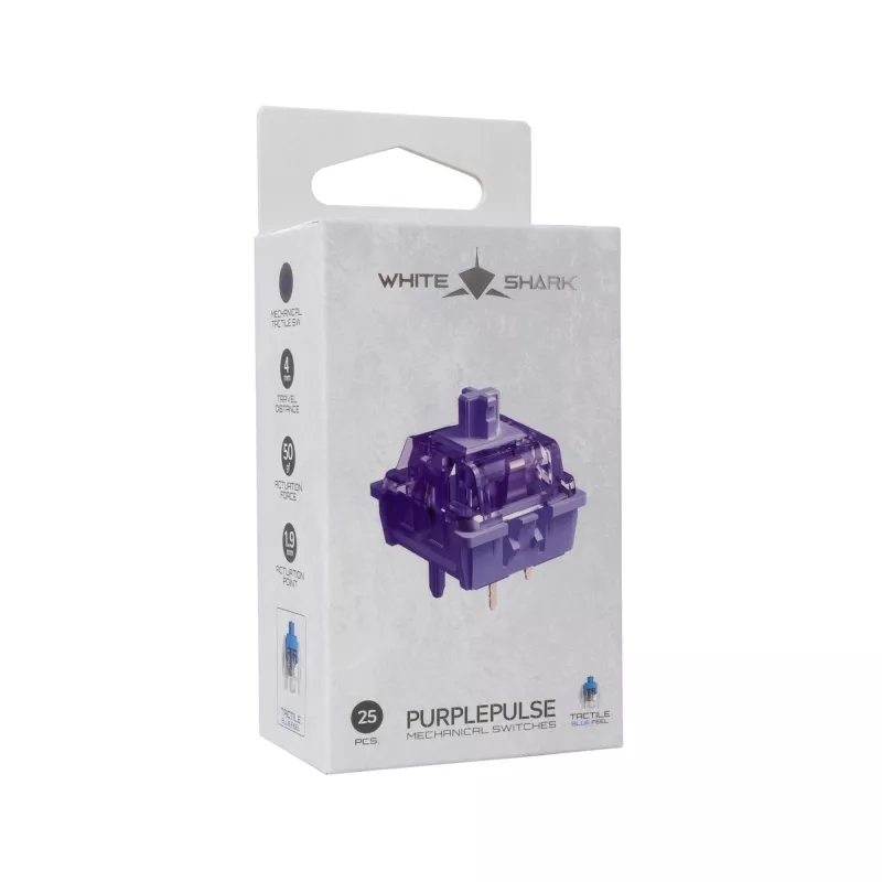 White Shark Purplepulse mechanische toetsenbordschakelaars 25 stuks