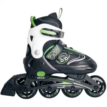 Verstelbare kinderskates maat 33-36, inline-skates groen/zwart