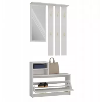 Garderobekast Top e shop VERA Cashmere GS1 — 1800×850×240 mm, draaideur, spiegel, 1 legplank, 6 haken