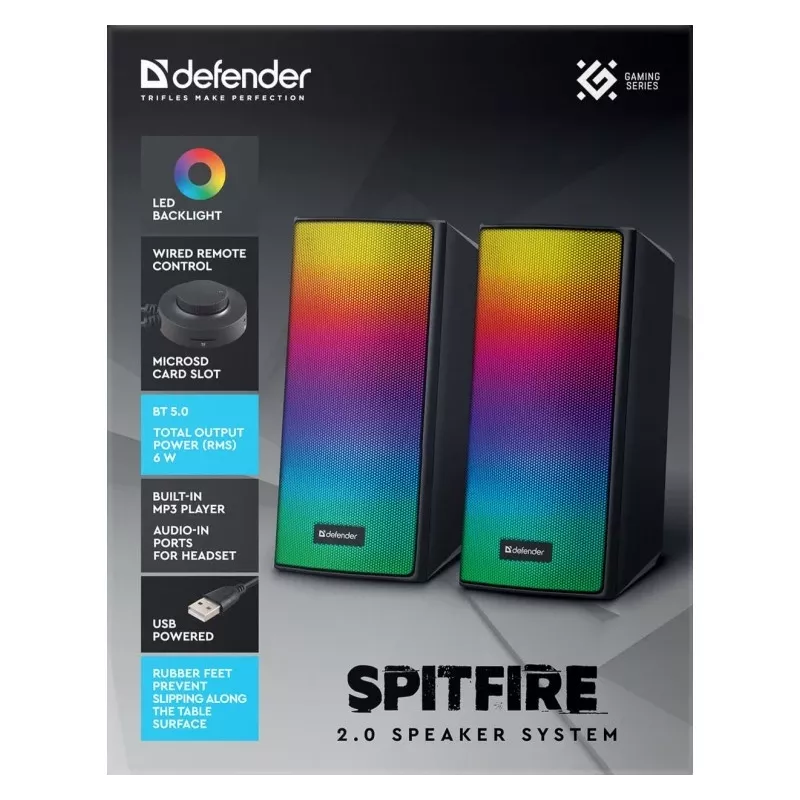 PC-LUIDSPREKERS SPITFIRE 2.0 6W LED USB