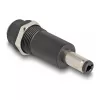 Adapter DELOCK DC 5,5 x 2,1 mm (bus) naar DC 5,5 x 2,5 mm (stekker), zwart