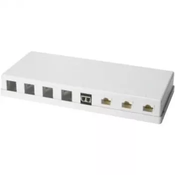 LOGILINK- Keystone-opbouwbehuizing 8 poorten UTP, wit, onbezet (NK4035)