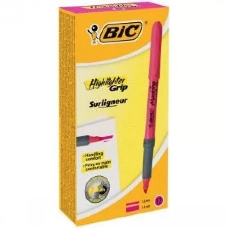 BIC textmarker FLEX roze, doos 12 stuks 494879