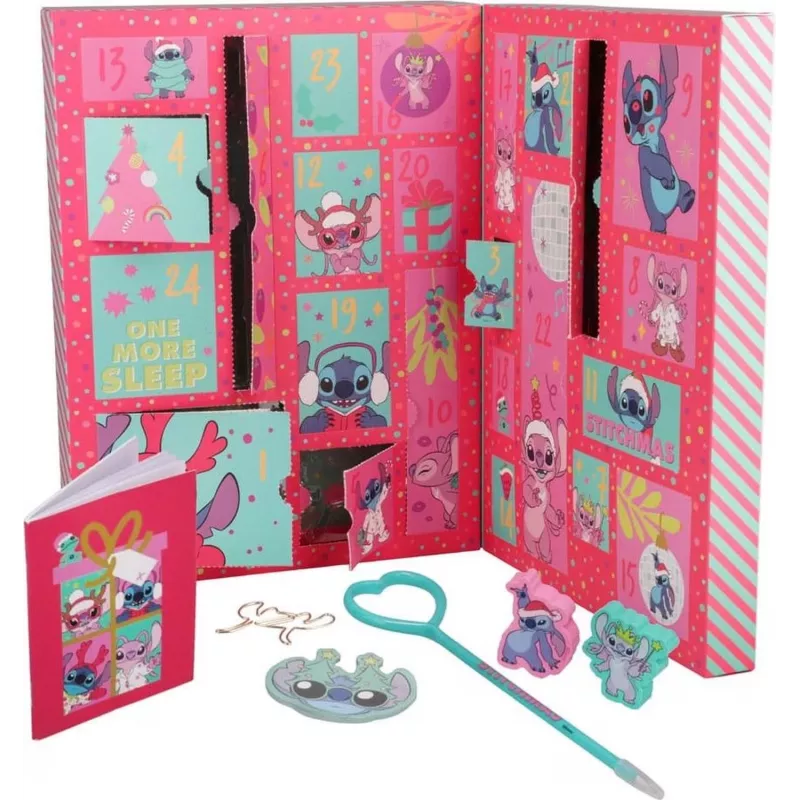 Adventskalender Paladone Stitch Stationery 24 dagen met 24 unieke kantoorartikelen