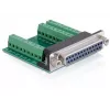 Delock Seriële adapter, DB-25 female naar klemmenblok (65317)