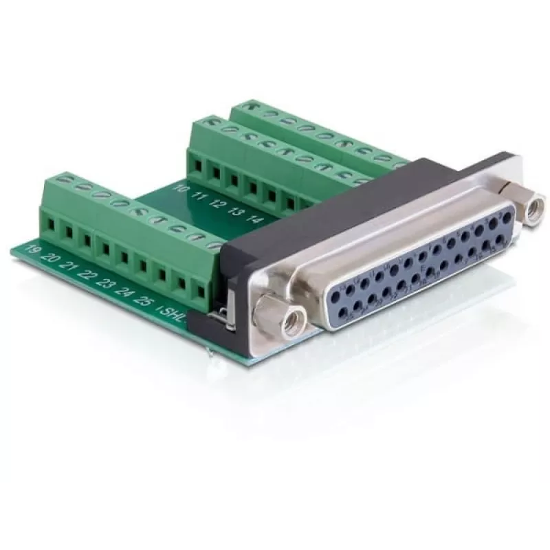 Delock Seriële adapter, DB-25 female naar klemmenblok (65317)