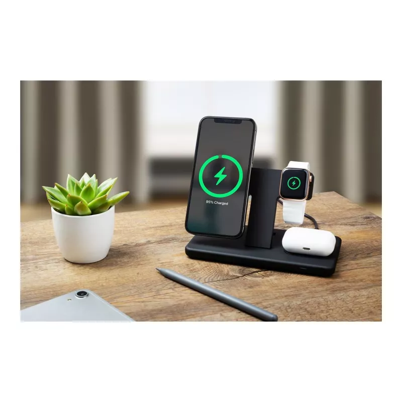 Fixed | MagPowerstation 3-in-1 draadloos oplaadstation met MagSafe-houder | FIXMPOS-BK | zwart