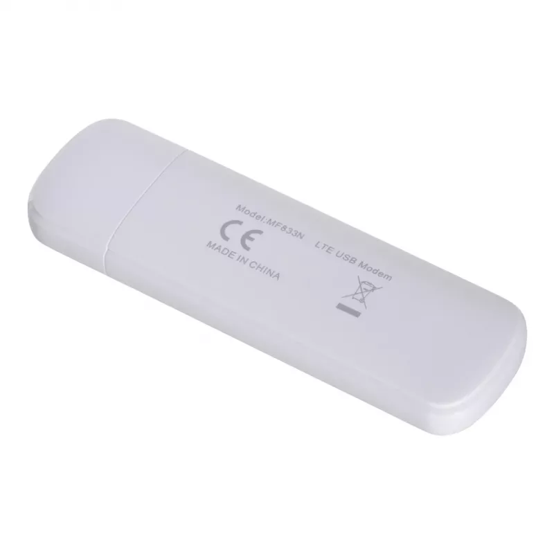 USB-mobielmodem ZTE MF833N, draagbare USB-formfactor, 4G LTE-FDD/TDD tot 150 Mbit/s, HSUPA/2G-ondersteuning, microSD-slot, wit